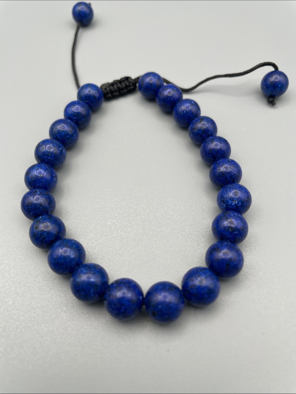 Lapis Bead Adjustable Bracelet - Deep Blue